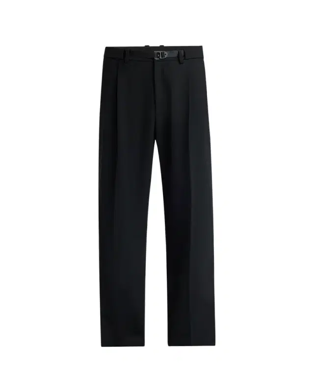 Moncler Men's Matte Black Belted Twill Trousers