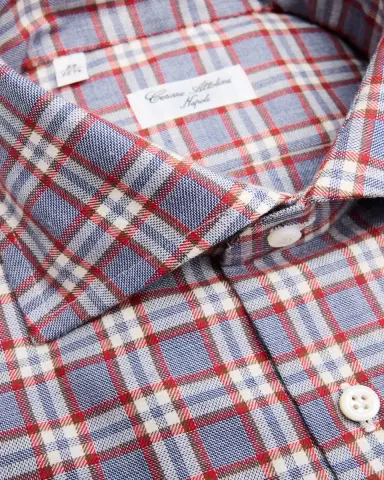 Cesare Attolini Men's Plaid Cotton Barrel-Cuff Sport Shirt | Thumbnail 2 Cesare Attolini Men's Plaid Cotton Barrel-Cuff Sport Shirt | Thumbnail 2