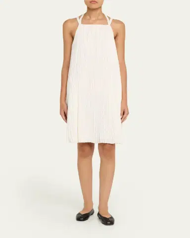Vince Pleated A-Line Halter Dress with Pockets | Thumbnail 2