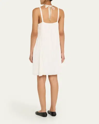 Vince Pleated A-Line Halter Dress with Pockets | Thumbnail 3