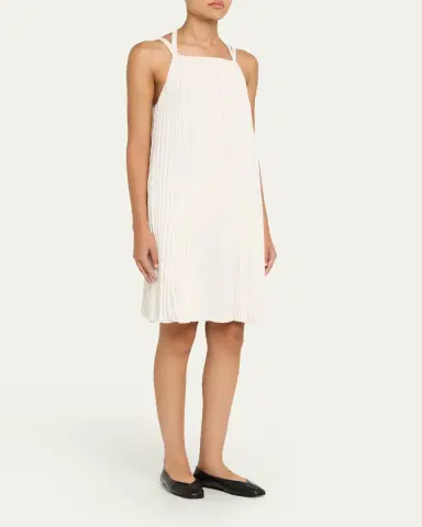 Vince Pleated A-Line Halter Dress with Pockets | Thumbnail 4