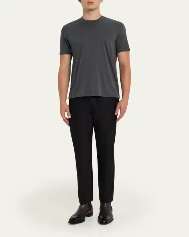 Tom Ford Men's Lyocell-Cotton Crewneck T-Shirt | Thumbnail 2
