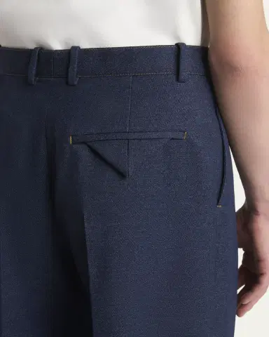 Bottega Veneta Men's Wide-Leg Melange Wool Drill Trousers | Thumbnail 5