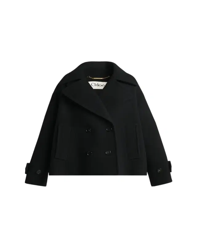 Chloe Double-Breasted Wool Peacoat