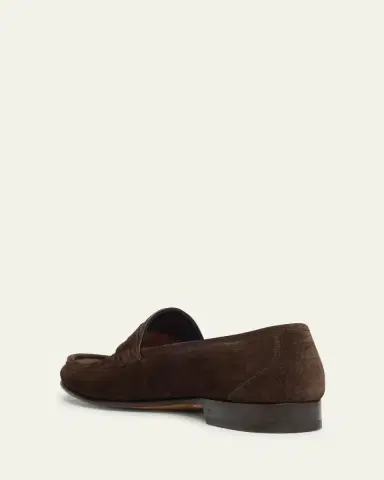 TOM FORD Men's York Suede Penny Loafers | Thumbnail 4