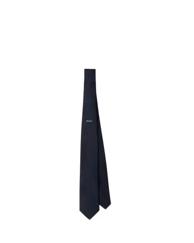 Prada Men's Silk Stripe Logo Tie | Thumbnail 1