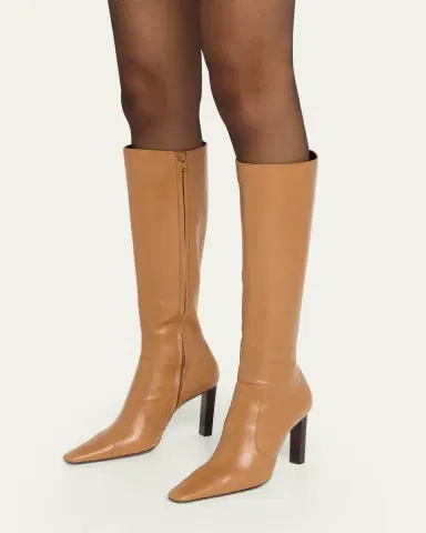 Saint Laurent Francoise Smooth Leather Knee-High Boots | Thumbnail 2