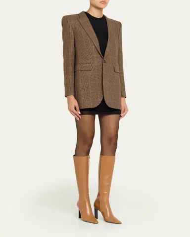 Saint Laurent Francoise Smooth Leather Knee-High Boots | Thumbnail 3