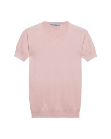 Prada Silk-Cotton Short-Sleeve Sweater | Thumbnail 1 Prada Silk-Cotton Short-Sleeve Sweater | Thumbnail 1