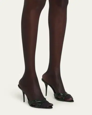 Saint Laurent Kirat Snake Mule Sandals | Thumbnail 2 Saint Laurent Kirat Snake Mule Sandals | Thumbnail 2