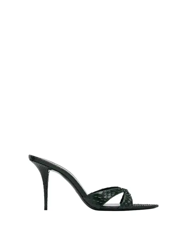 Saint Laurent Kirat Snake Mule Sandals
