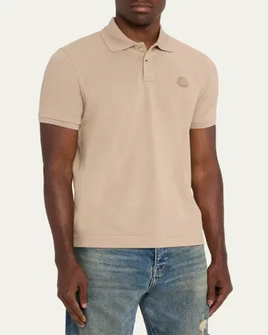 Moncler Men's Leather-Emblem Polo Shirt | Thumbnail 8 Moncler Men's Leather-Emblem Polo Shirt | Thumbnail 8