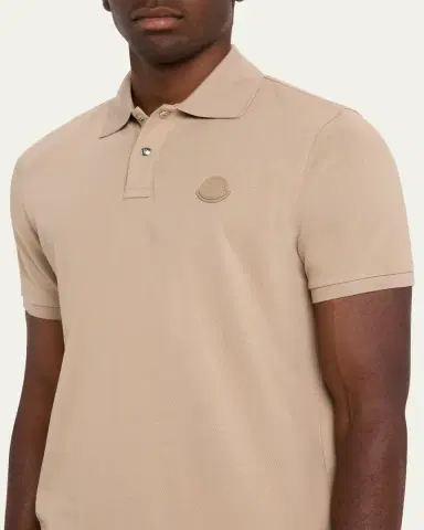 Moncler Men's Leather-Emblem Polo Shirt | Thumbnail 9 Moncler Men's Leather-Emblem Polo Shirt | Thumbnail 9