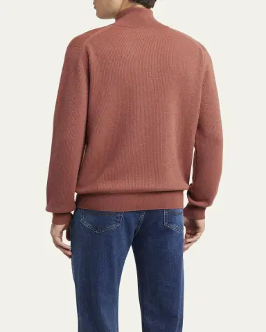 Brioni Men's Cashmere Quarter-Zip Sweater | Thumbnail 3