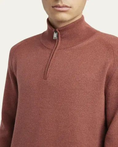 Brioni Men's Cashmere Quarter-Zip Sweater | Thumbnail 5