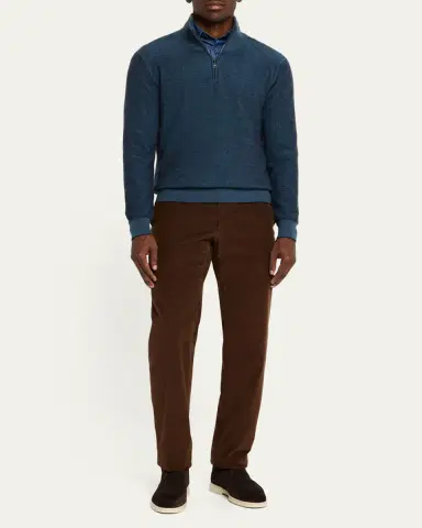 Brioni Men's Cashmere Quarter-Zip Sweater | Thumbnail 6
