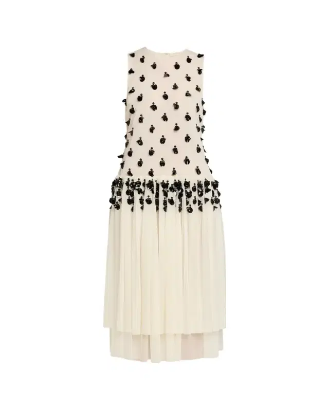 Diotima Embellished Sleeveless Tiered Midi Dress