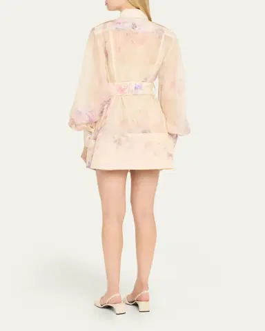Zimmermann Floral Long-Sleeve Utility Mini Dress | Thumbnail 3 Zimmermann Floral Long-Sleeve Utility Mini Dress | Thumbnail 3