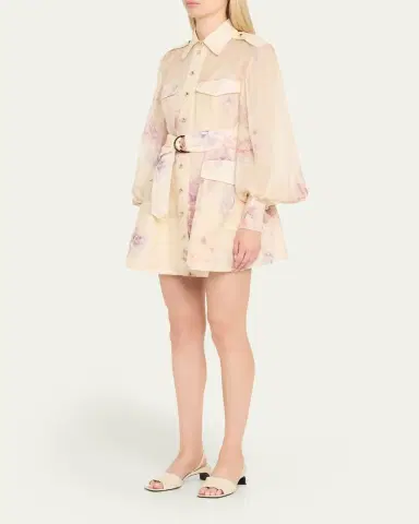 Zimmermann Floral Long-Sleeve Utility Mini Dress | Thumbnail 4 Zimmermann Floral Long-Sleeve Utility Mini Dress | Thumbnail 4