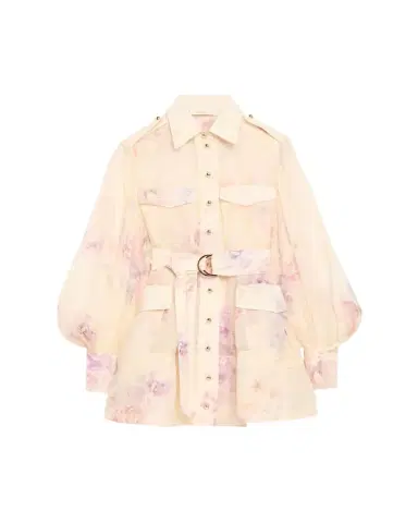 Zimmermann Floral Long-Sleeve Utility Mini Dress | Thumbnail 1 Zimmermann Floral Long-Sleeve Utility Mini Dress | Thumbnail 1