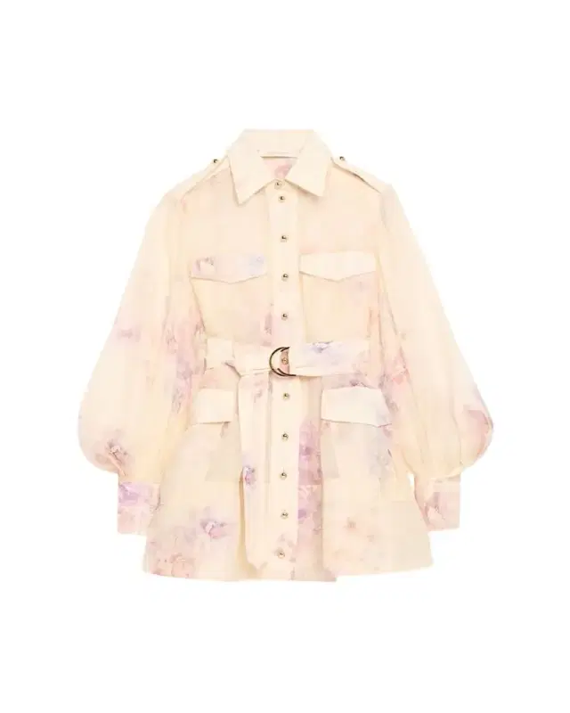 Floral Long-Sleeve Utility Mini Dress