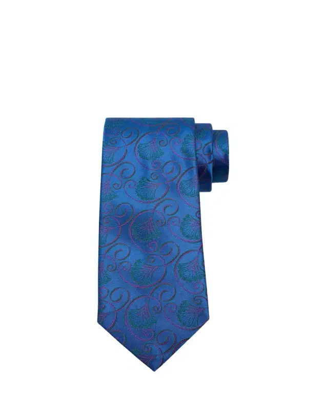 Men's Curly Floral Silk Tie