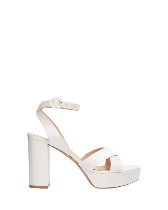 Sabrina Satin Crisscross Ankle-Strap Platform Sandals
