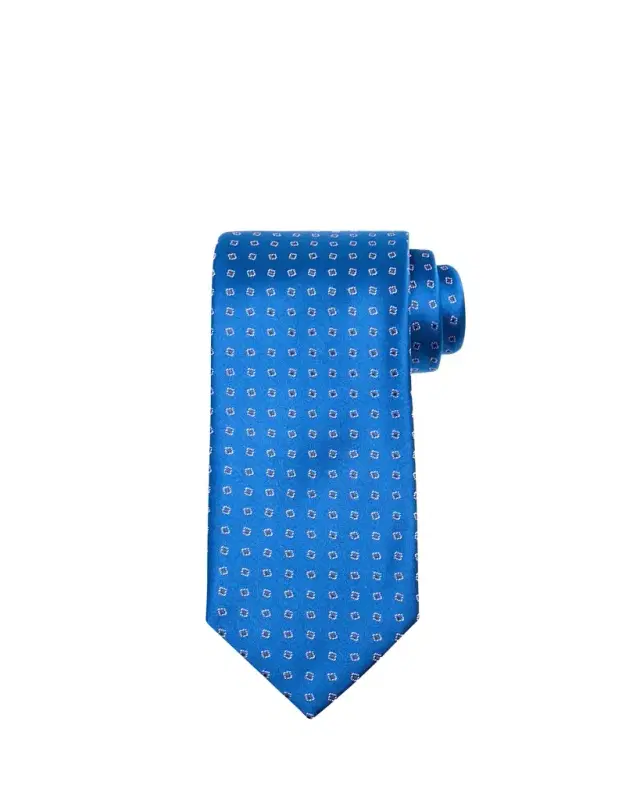 Men's Micro-Geometric Jacquard Silk Tie