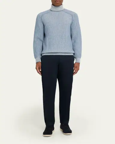Sease Men's Dinghy Roll Cashmere Rib Turtleneck Sweater | Thumbnail 2