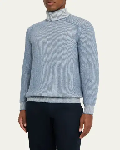 Sease Men's Dinghy Roll Cashmere Rib Turtleneck Sweater | Thumbnail 4