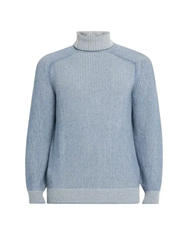 Sease Men's Dinghy Roll Cashmere Rib Turtleneck Sweater