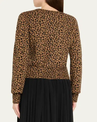 SPRWMN Leopard Cashmere Baby Cardigan | Thumbnail 3