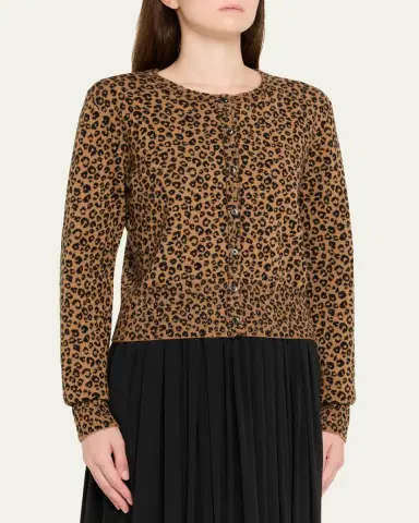 SPRWMN Leopard Cashmere Baby Cardigan | Thumbnail 4