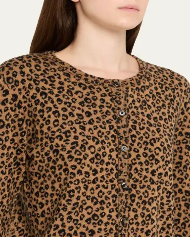 SPRWMN Leopard Cashmere Baby Cardigan | Thumbnail 5