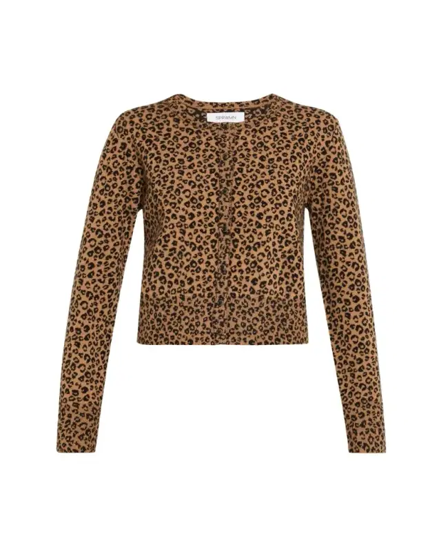 SPRWMN Leopard Cashmere Baby Cardigan
