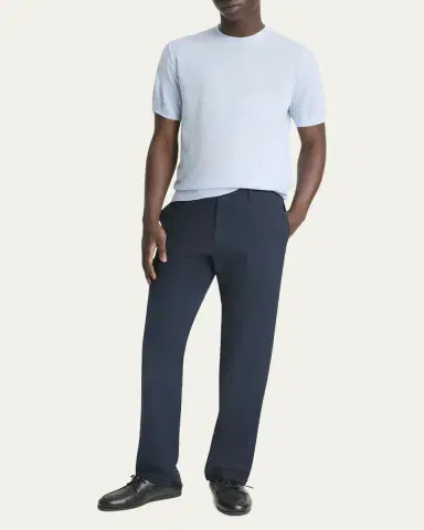 Vince Men's Featherweight Wool-Cashmere Short-Sleeve Crewneck Sweater | Thumbnail 4