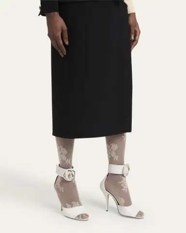 Valentino Garavani Embellished Rose Leather Sandals | Thumbnail 2 Valentino Garavani Embellished Rose Leather Sandals | Thumbnail 2