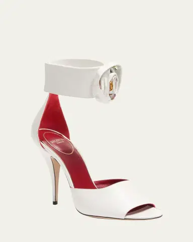Valentino Garavani Embellished Rose Leather Sandals | Thumbnail 12 Valentino Garavani Embellished Rose Leather Sandals | Thumbnail 12