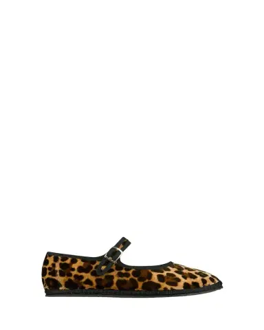 Vibi Venezia Leopard-Printed Canvas Mary Jane Ballerina Flats | Thumbnail 1 Vibi Venezia Leopard-Printed Canvas Mary Jane Ballerina Flats | Thumbnail 1