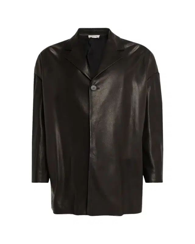 Men's Oversized Single-Breasted Leather Blazer
