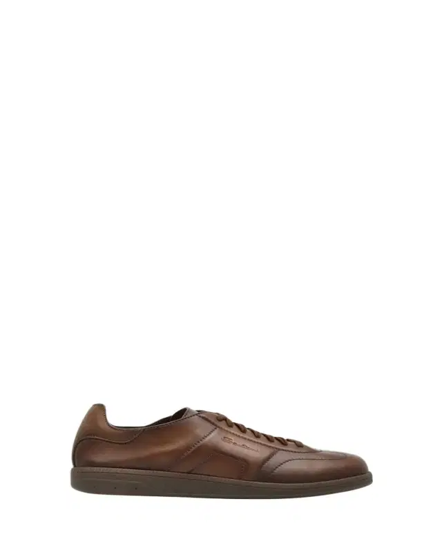 Santoni Men's Soft Burnished Calfskin Slip-On Sneakers