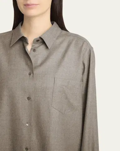 THE ROW Pino Wool Button-Down Shirt | Thumbnail 5