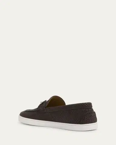 Christian Louboutin Men's Chambeliboat Python Collar-Pin Boat Shoes | Thumbnail 2