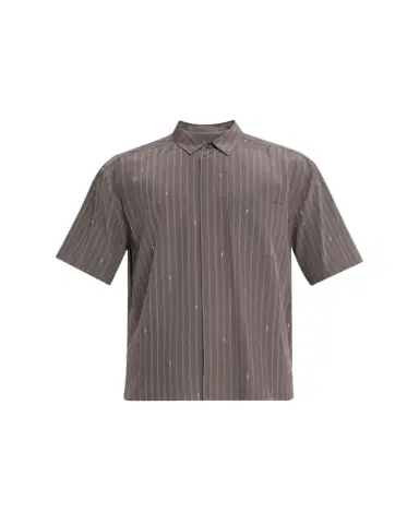 Saint Laurent Men's Cassandre Short-Sleeved Button-Front Shirt | Thumbnail 1