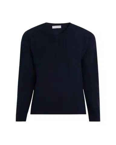 Bergdorf Goodman Men's Cashmere and Wool Rib V-Neck Sweater | Thumbnail 1 Bergdorf Goodman Men's Cashmere and Wool Rib V-Neck Sweater | Thumbnail 1