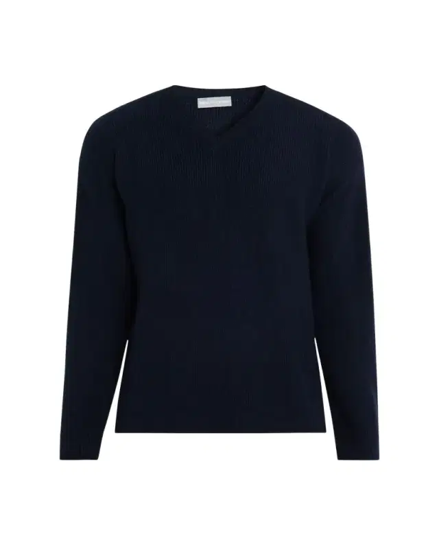 Men's Cashmere and Wool Rib V-Neck Sweater