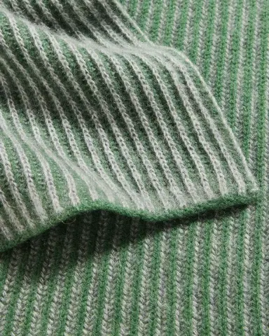 Bergdorf Goodman Ribbed Cashmere Scarf, Black | Thumbnail 5
