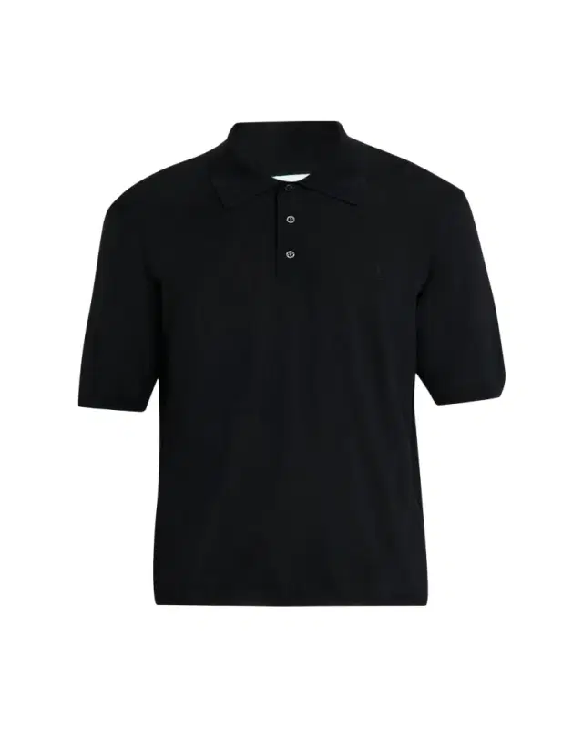 Saint Laurent Men's Cassandre Wool Short-Sleeved Polo Shirt