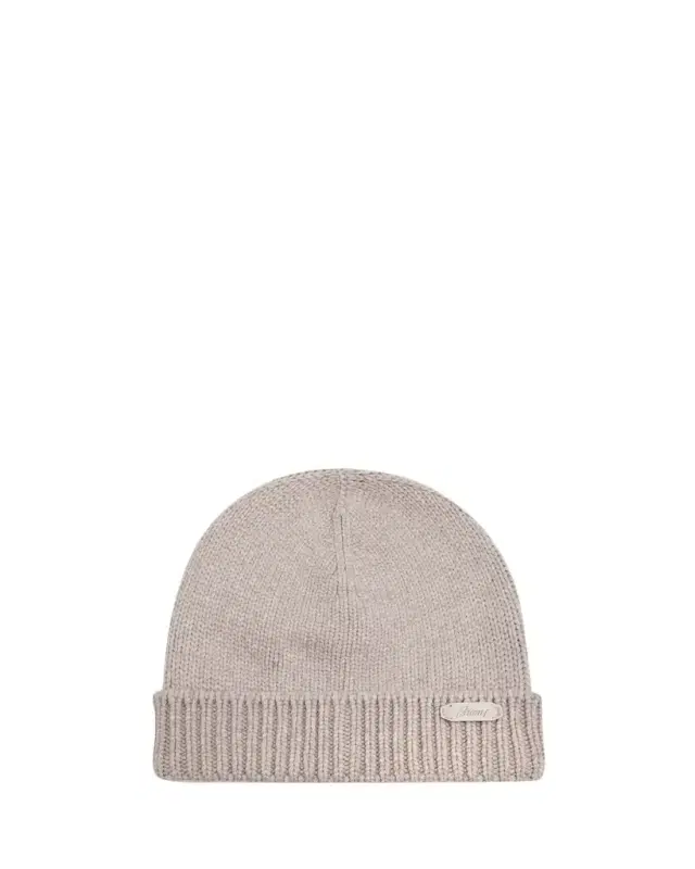 Brioni Men's Cashmere Knit Logo-Patch Beanie
