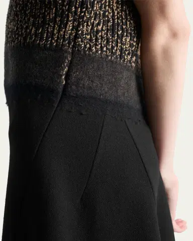 Prada Shetland Mouline Sleeveless Two-Tone Midi Dress | Thumbnail 3 Prada Shetland Mouline Sleeveless Two-Tone Midi Dress | Thumbnail 3